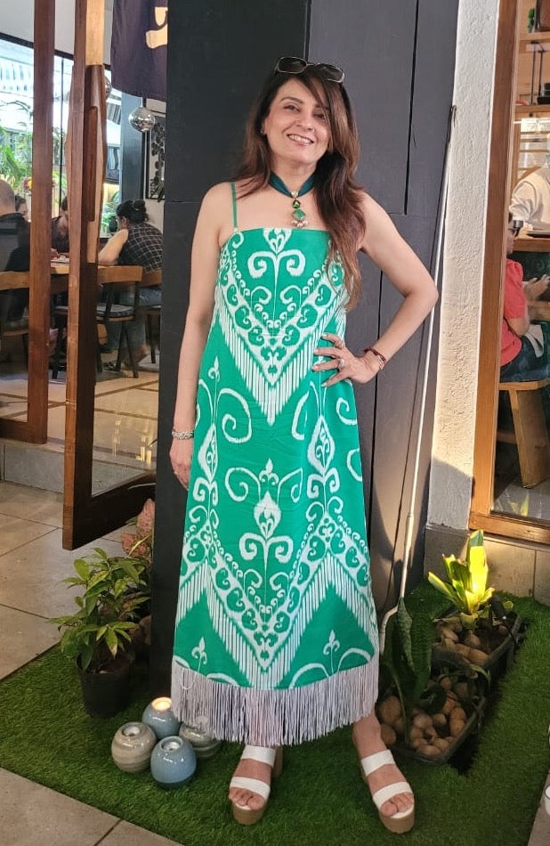 Green Tassel Dress Beecallin Green Tassel Dress Beecallin