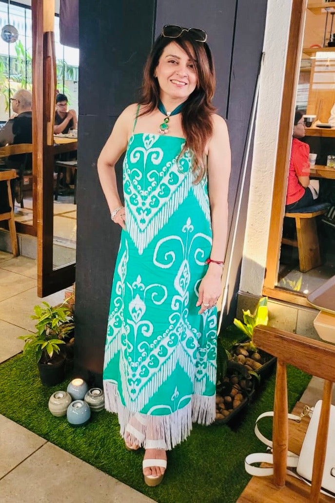 Green Tassel Dress Beecallin Green Tassel Dress Beecallin