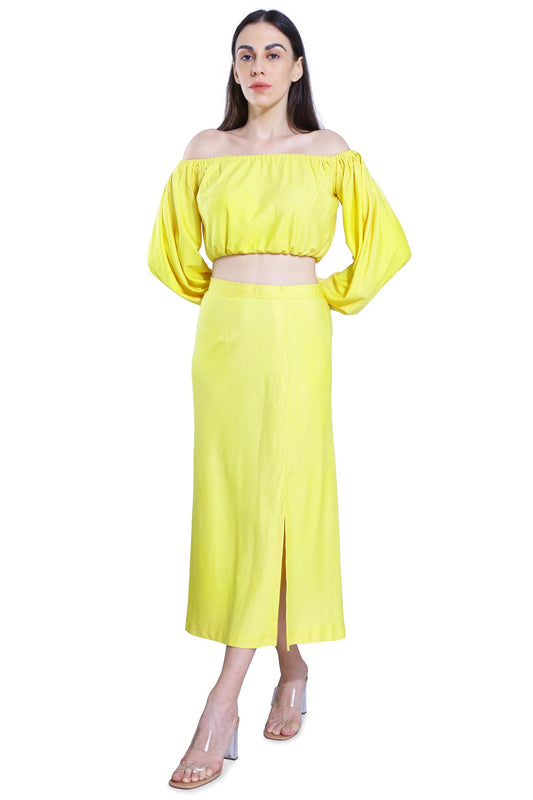 Limoncello Skirt & Crop Top Set