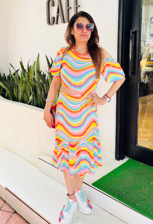 Rainbow Printed Dress