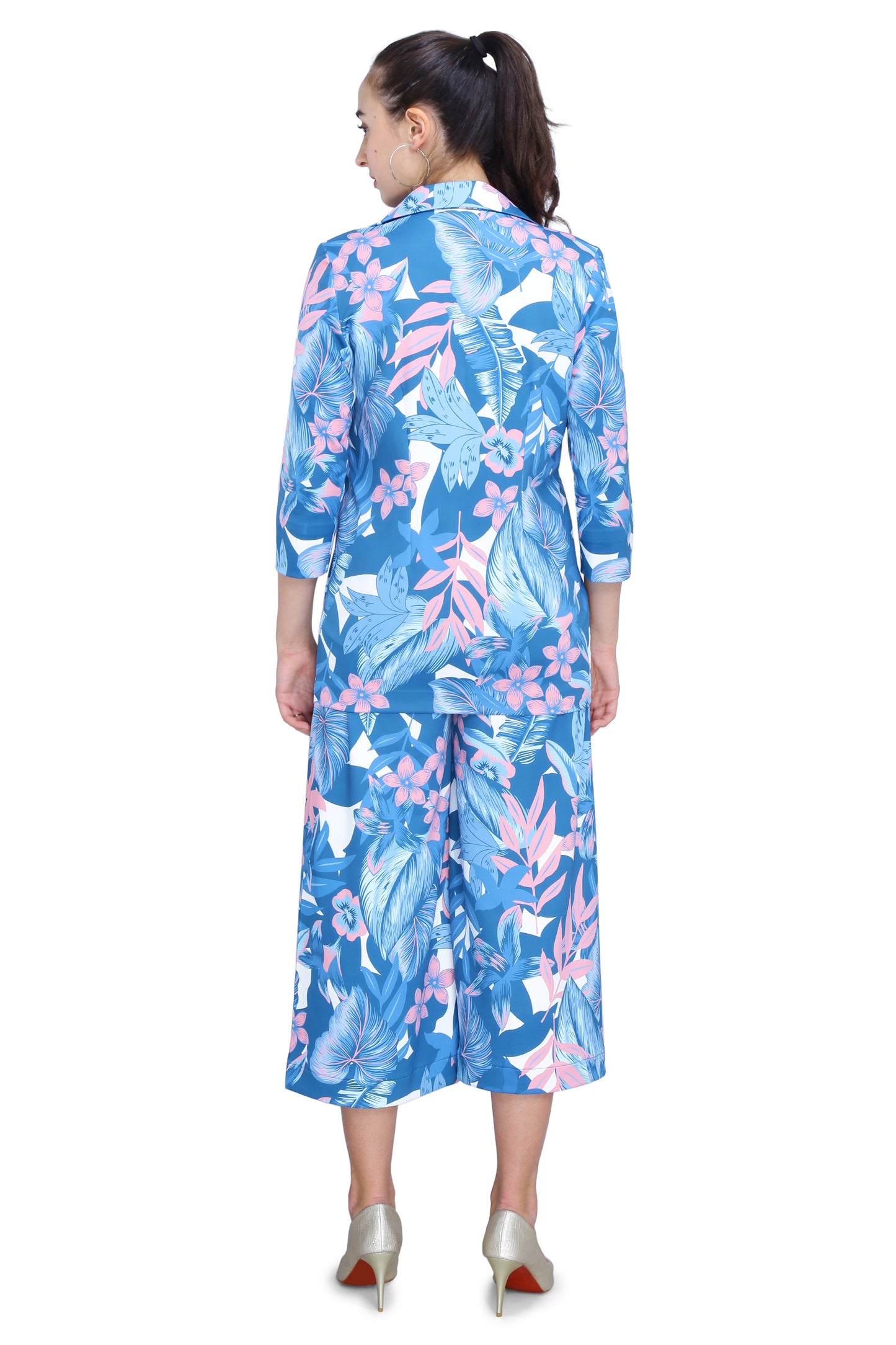 Blue Floral Printed Co-ord Set